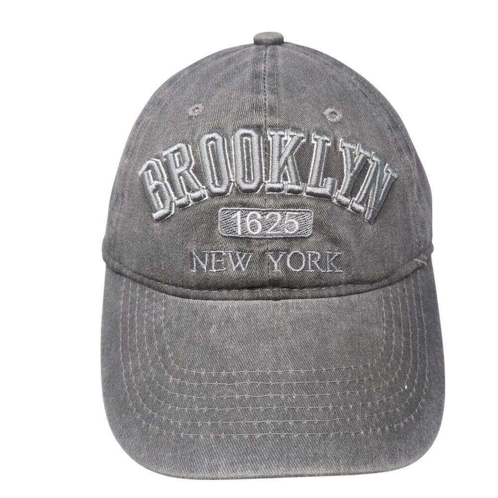 Brooklyn New York 1625 Slideback Hat Gray OS Adjustable Embroidered BJB Cotton